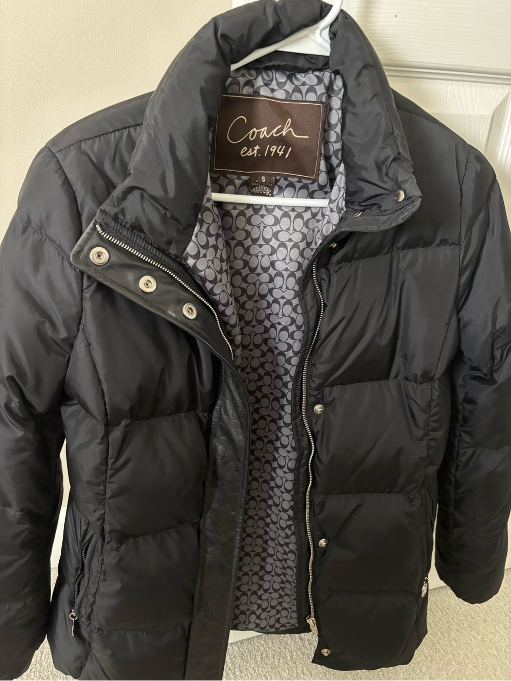 Coach Black Quilted Puffer Jacket with Signature Lining